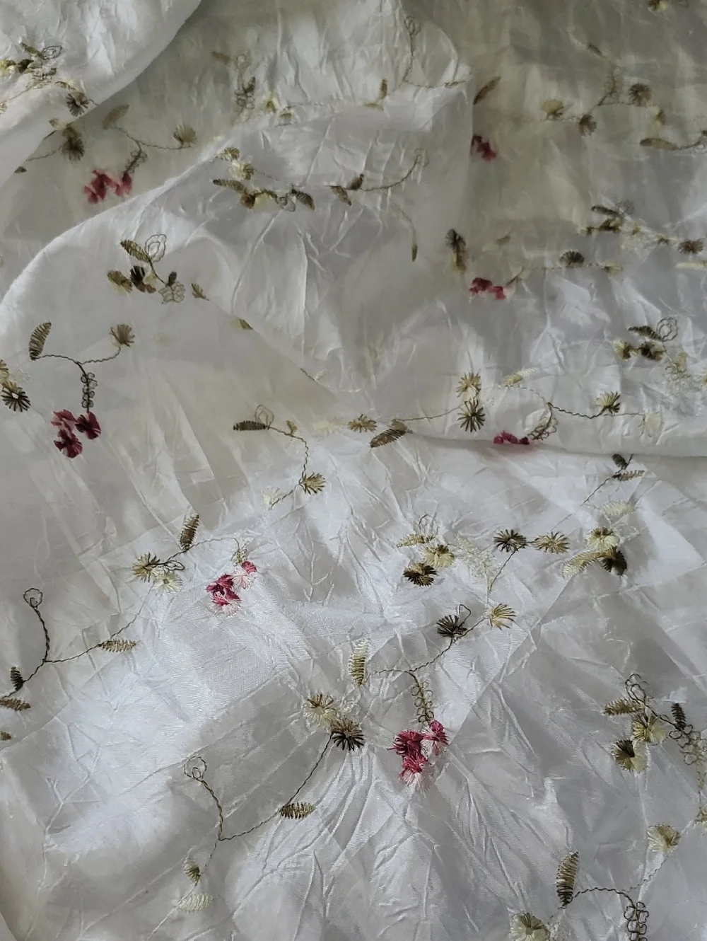 White Floral Fringe Scarf - Lightweight Women's Accessory